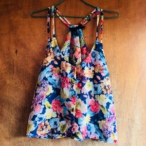 Floral V-neck blouse